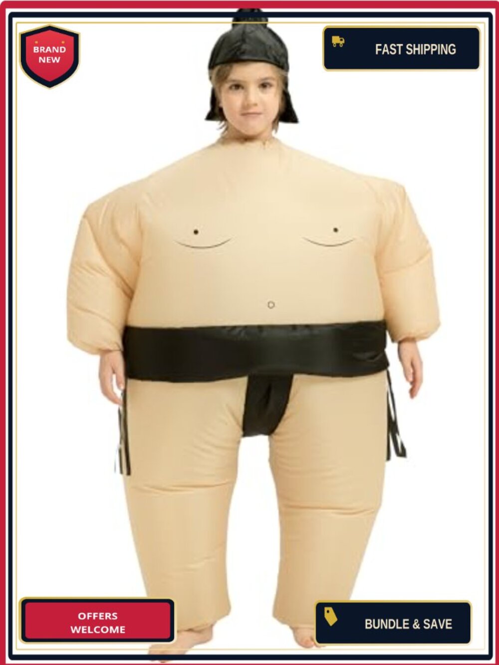 Inflatable Sumo Costume for Kids Blow Up Wrestler Suit